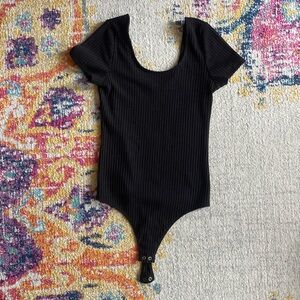 Scoop Neck & Back Ribbed Bodysuit//Express Size M